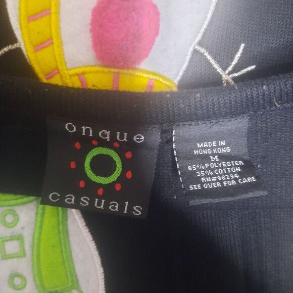 Vintage Onque Casuals Winter Holiday Ugly Sweater Cardigan Size Medium - Picture 3 of 4